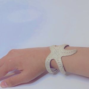Starfish Stretch Cuff, Antique Silver Cuff